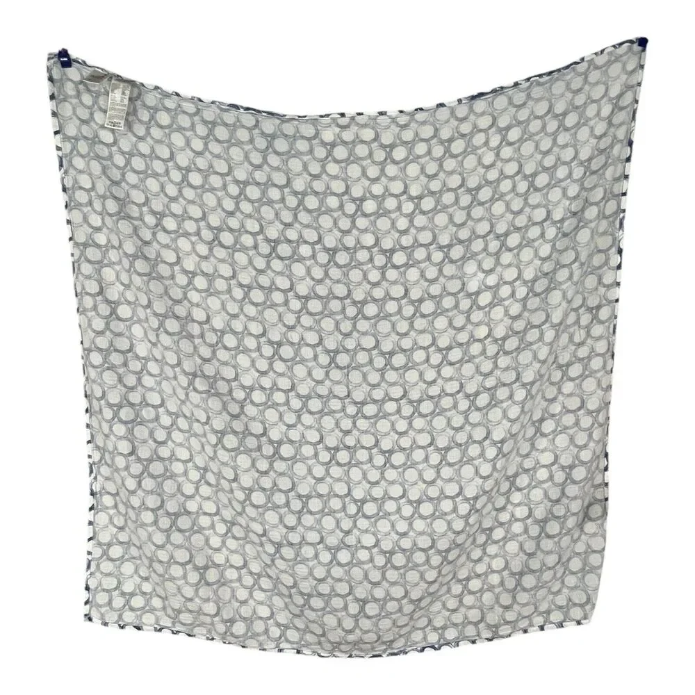 Aden & Anais Blue Circle Muslin Swaddle Baby Blanket 100% Cotton